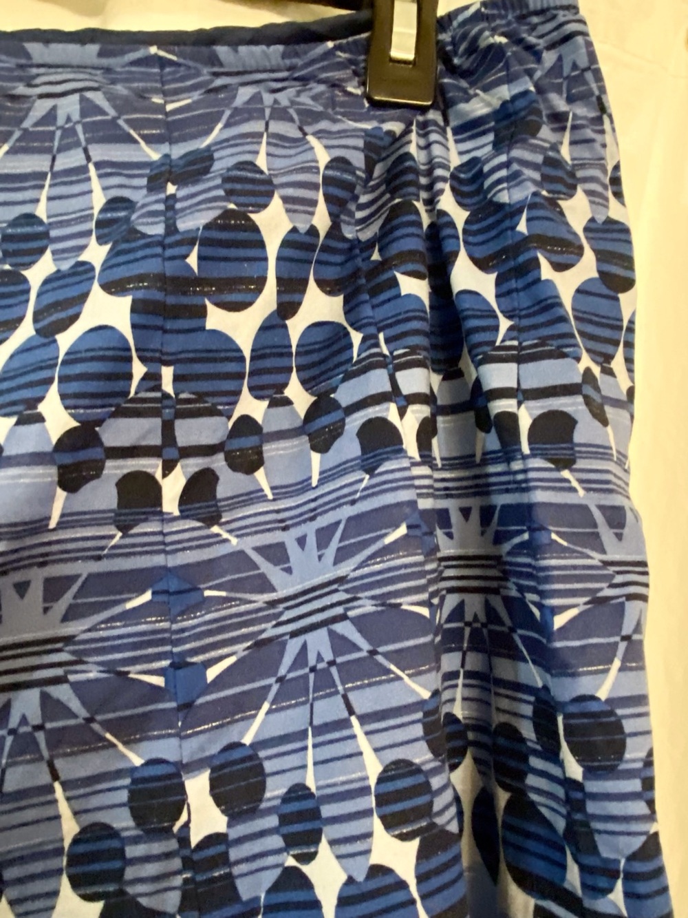 Coldwater Creek Blue & Grey 100% Cotton Skirt. Size XL. Scallop Edge. Lined EUC - Picture 4 of 9